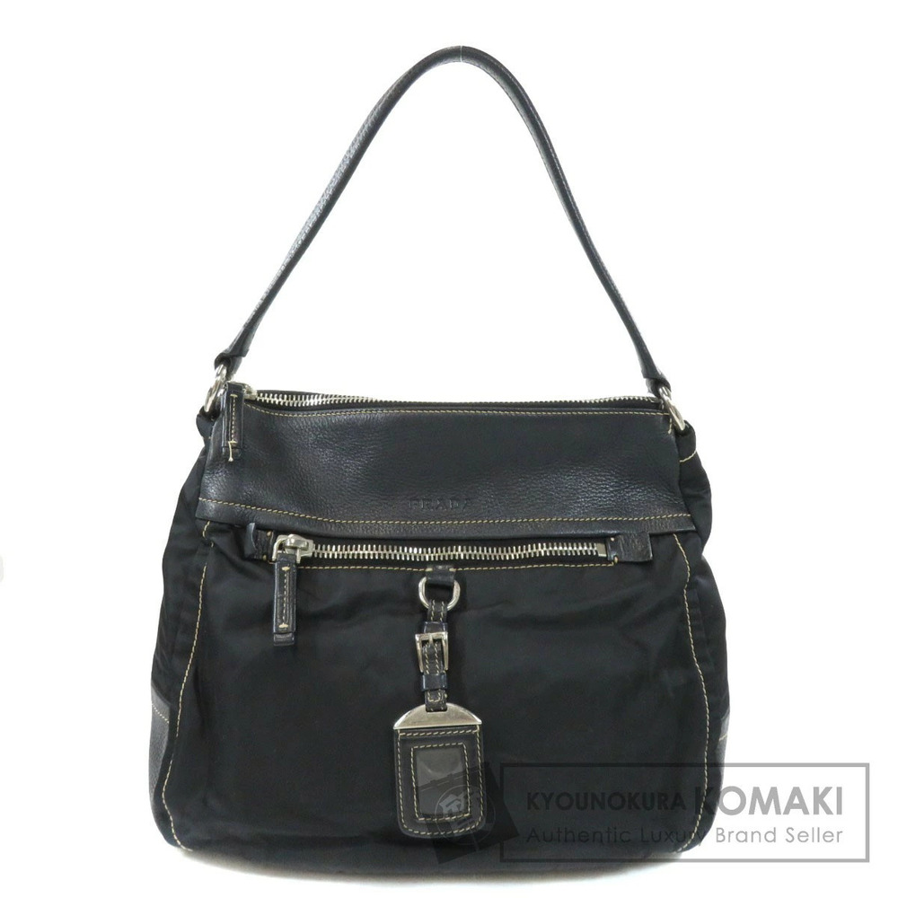 Prada logo motif handbag leather